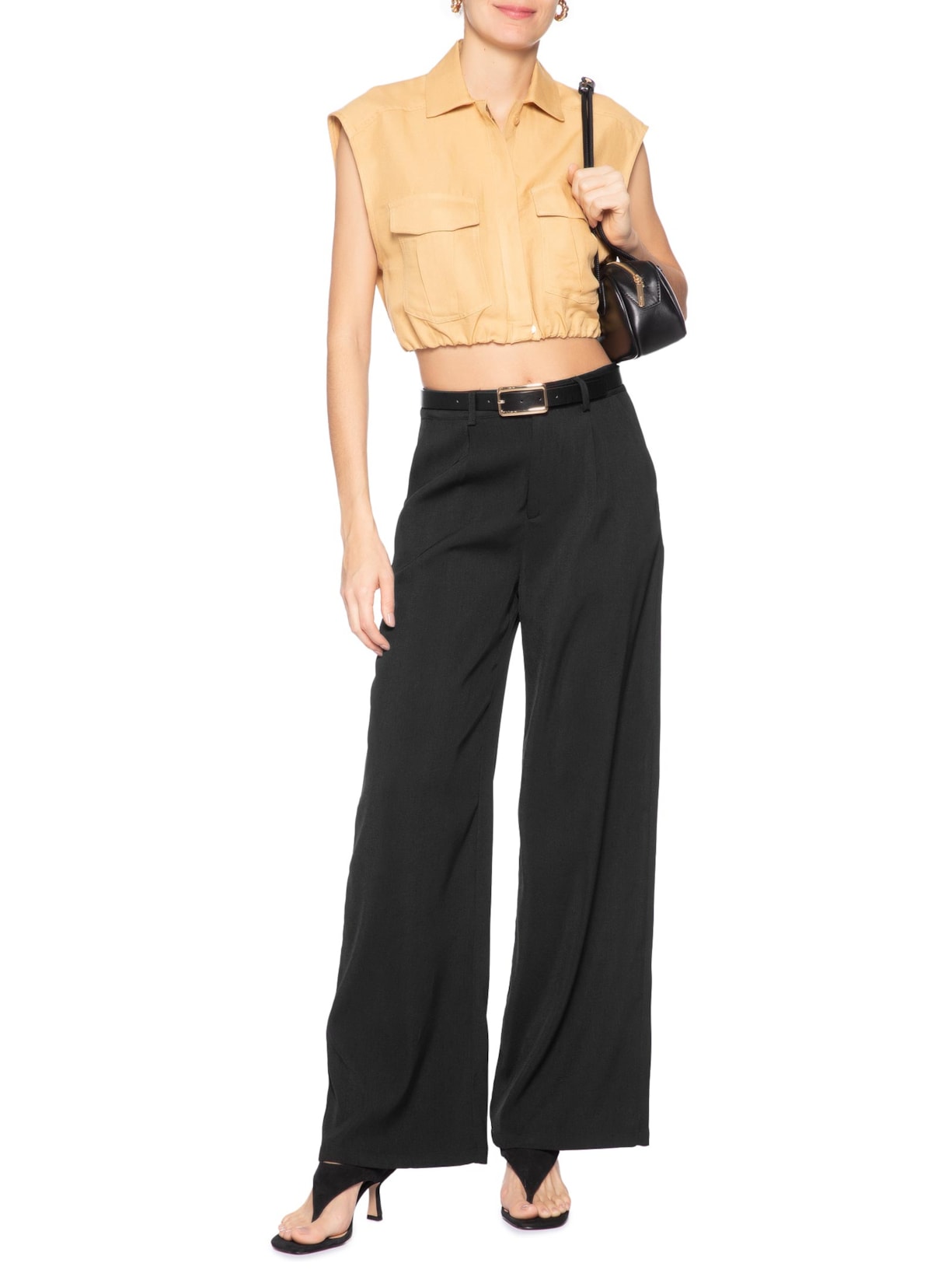 Calça Feminina Alfaiataria Preto Market 33