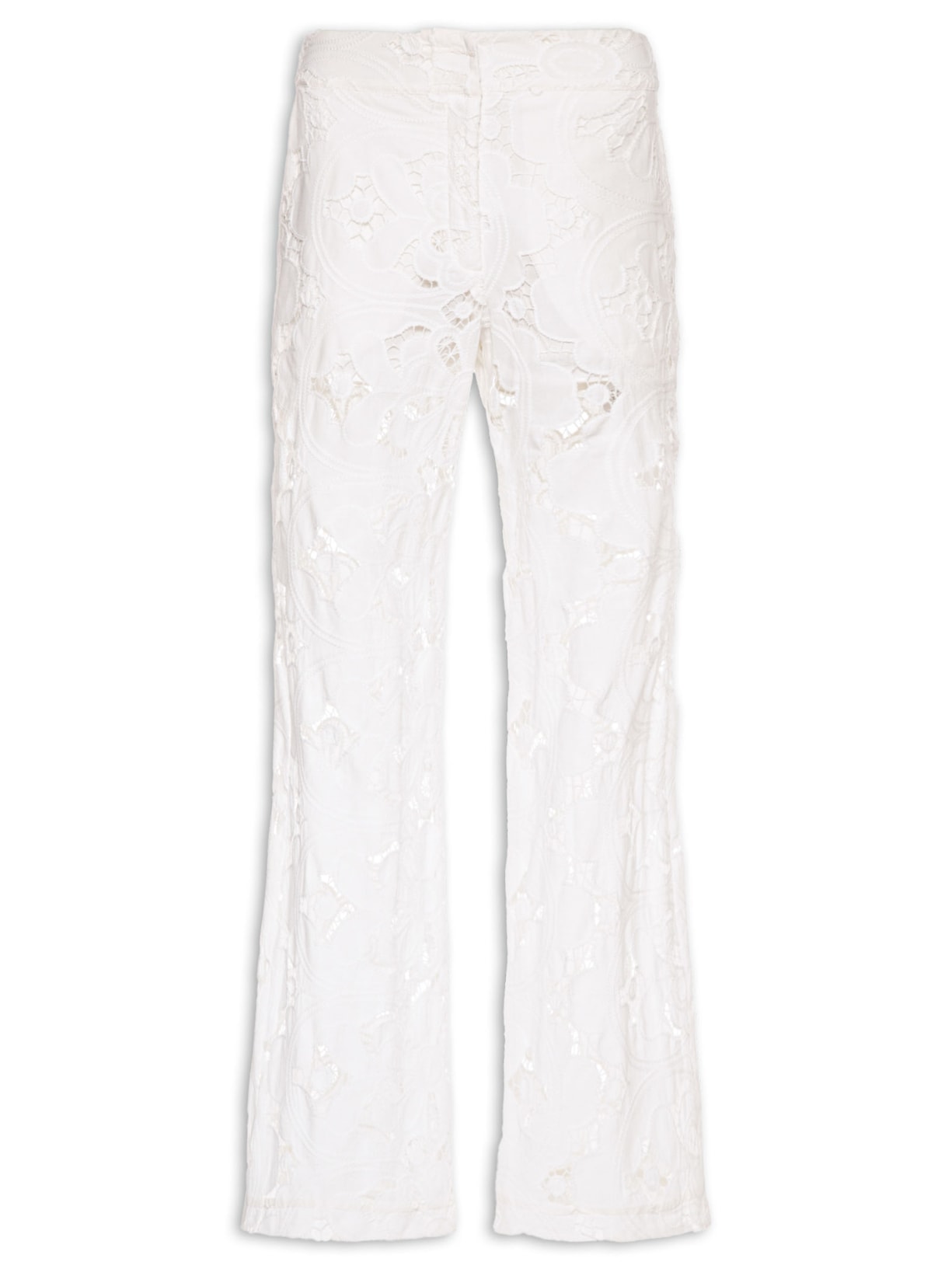 Calça Feminina Alfaiataria Renda Branco Maria Filó
