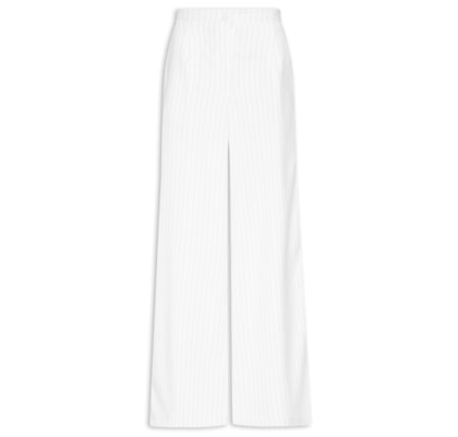Calça Feminina Alfaiataria Risca De Giz - Branco