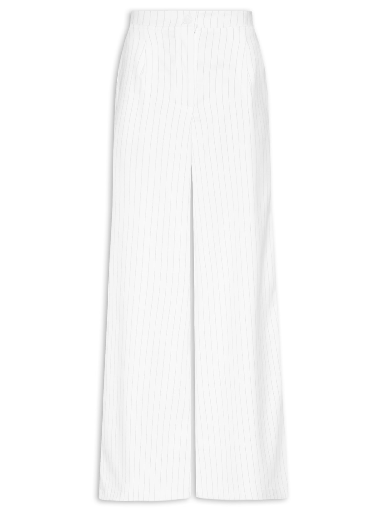 Calça Feminina Alfaiataria Risca De Giz - Branco