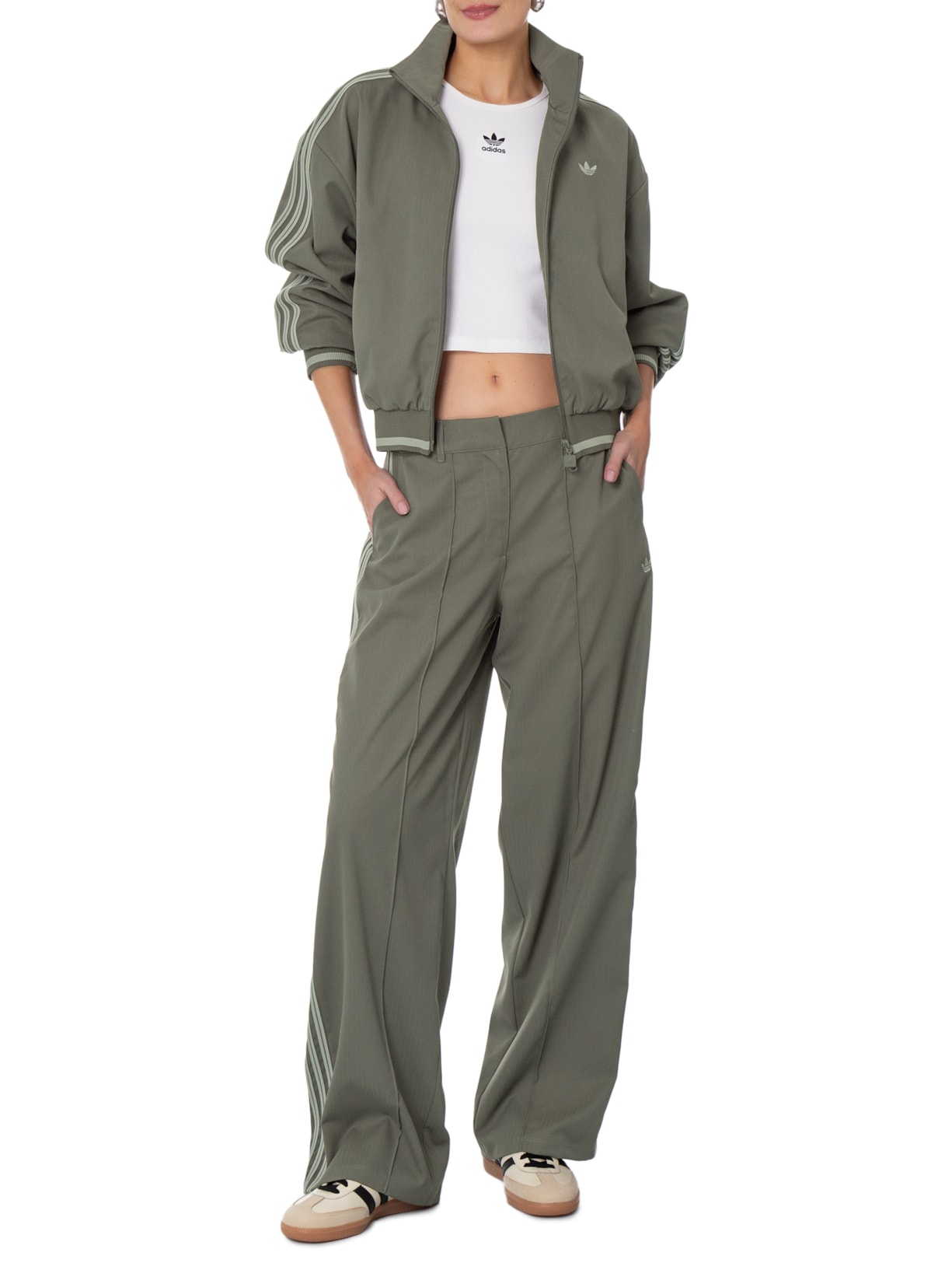 Calça Feminina Alfaiataria Verde Adidas Originals