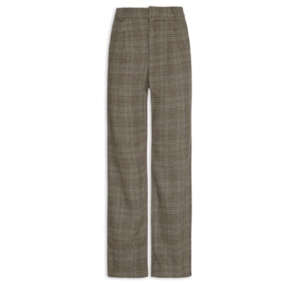 Calça Feminina Alfaiataria Xadrez – Marrom