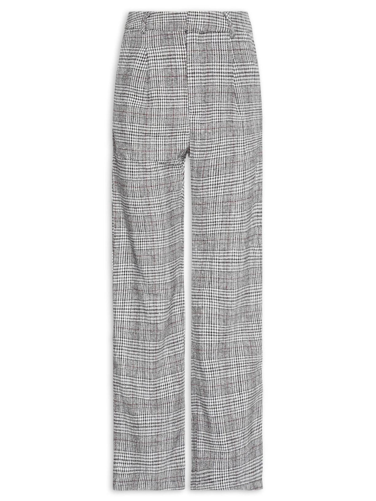 Calça Feminina Alfaiataria Xadrez – Preto