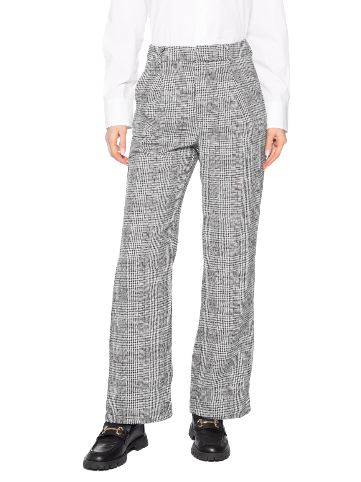 Calça Feminina Alfaiataria Xadrez – Preto Basiq