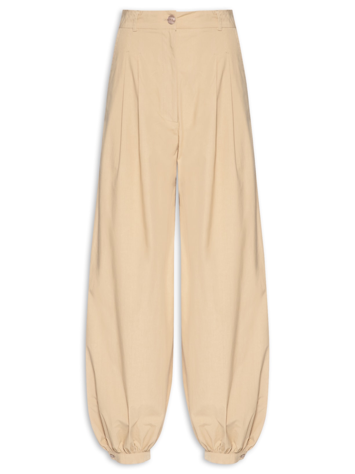 Calça Feminina Algodão Ampla Bege Dress To