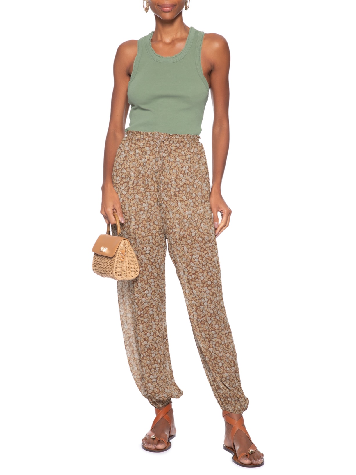 Calça Feminina Alladin Liberty Seeds Marrom Animale
