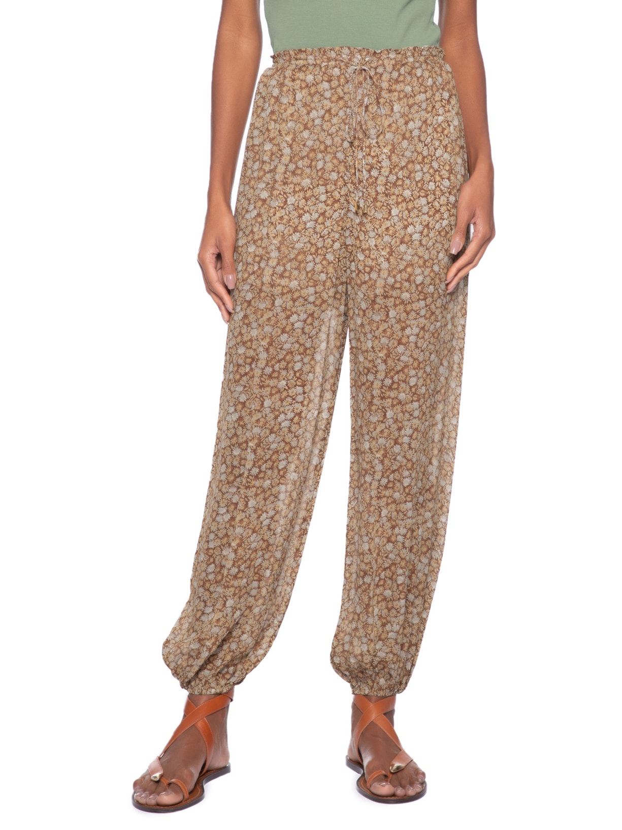 Calça Feminina Alladin Liberty Seeds Marrom Animale