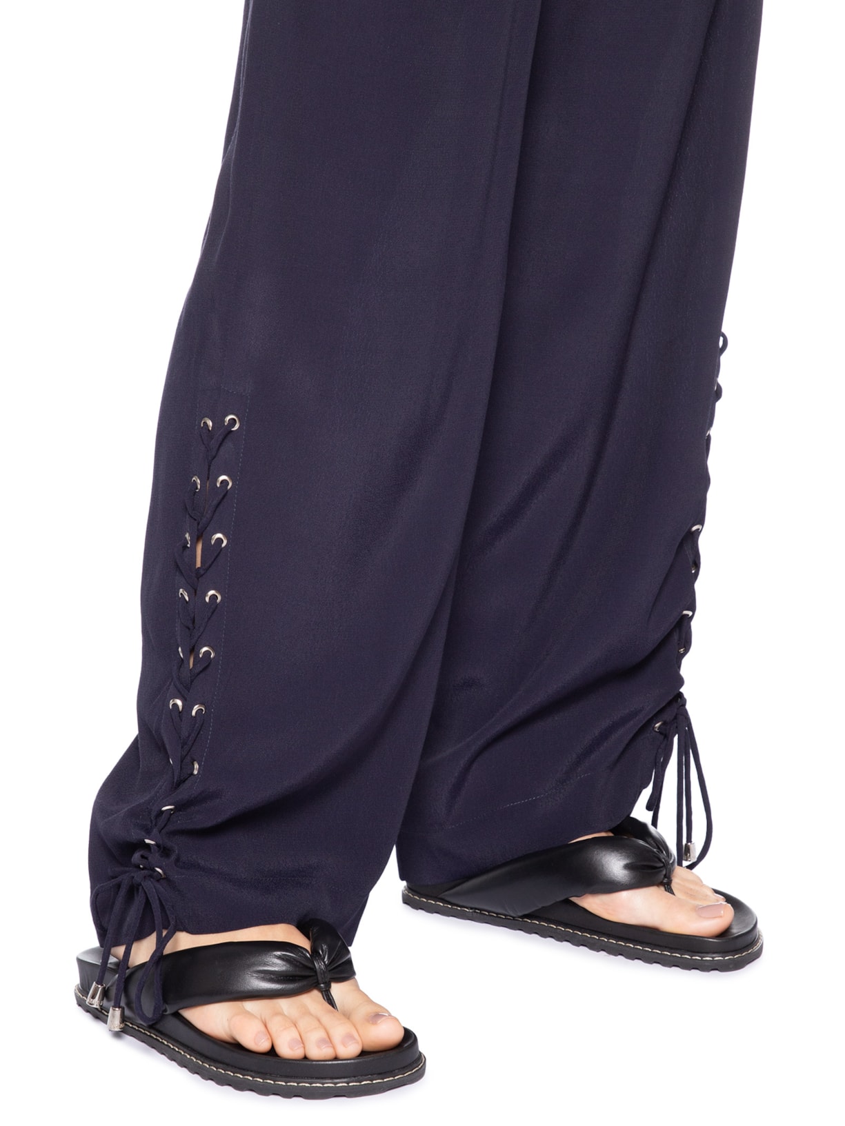 Calça Feminina Amarração Ilhós Lateral Azul Animale Jeans
