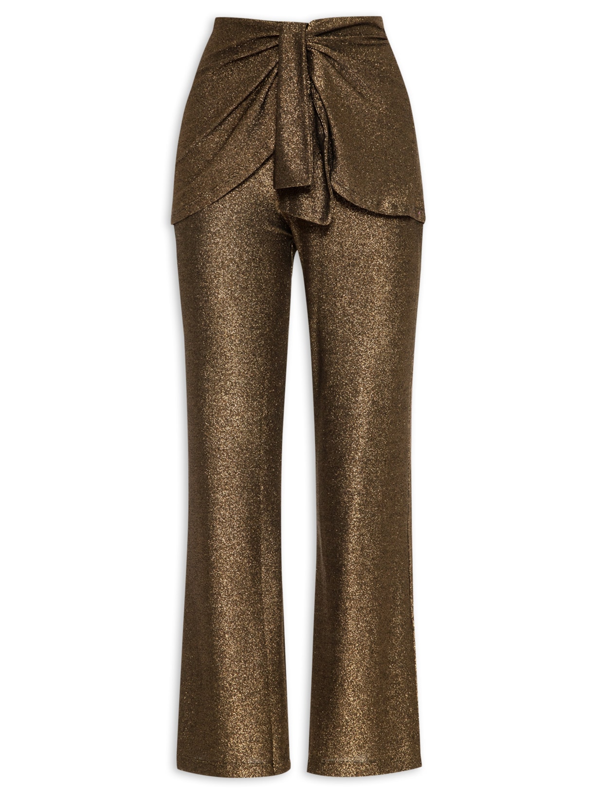 Calça Feminina Amarração Lurex - Dourado