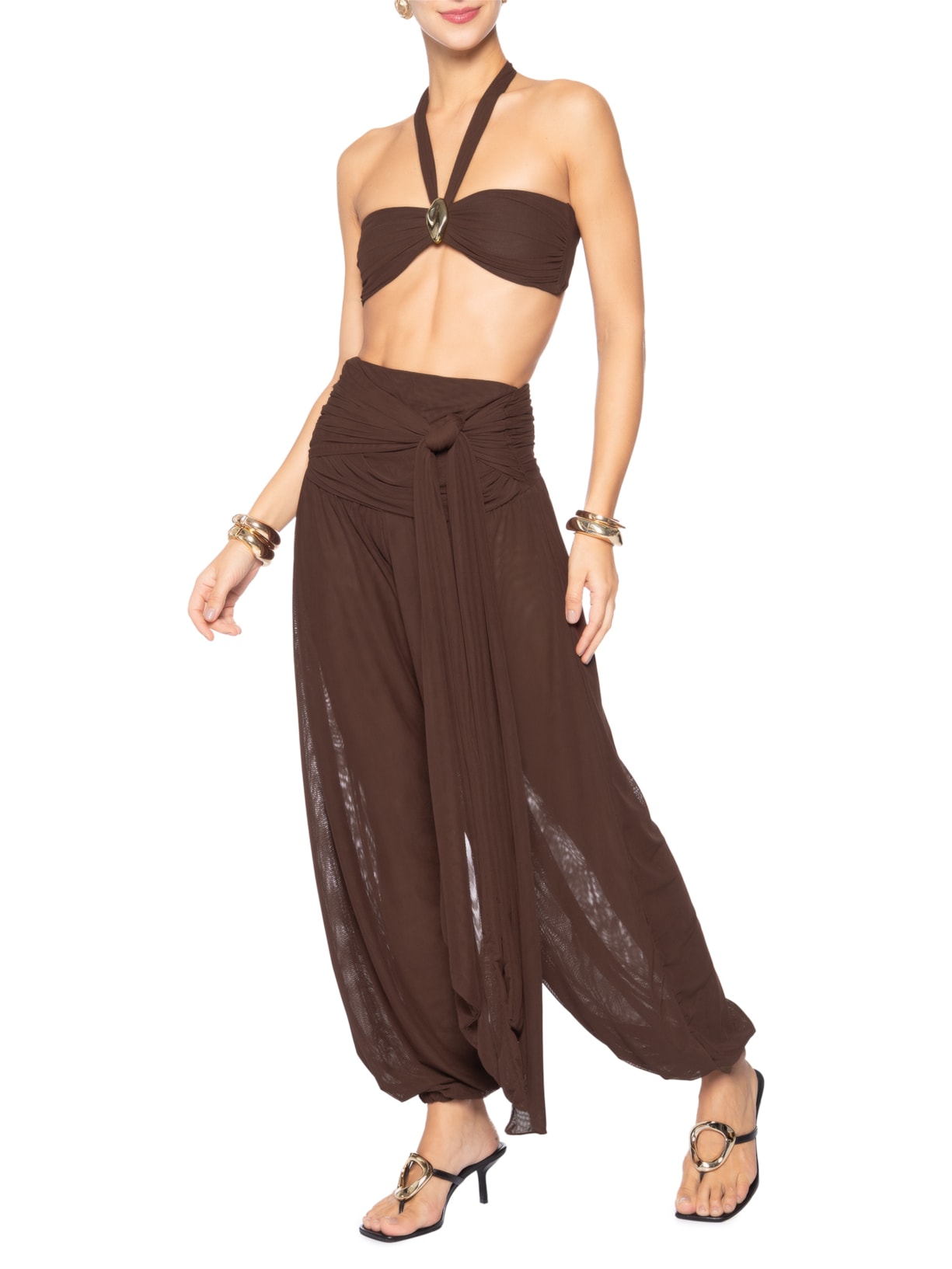 Calça Feminina Ametista Tule Marrom La Sirène