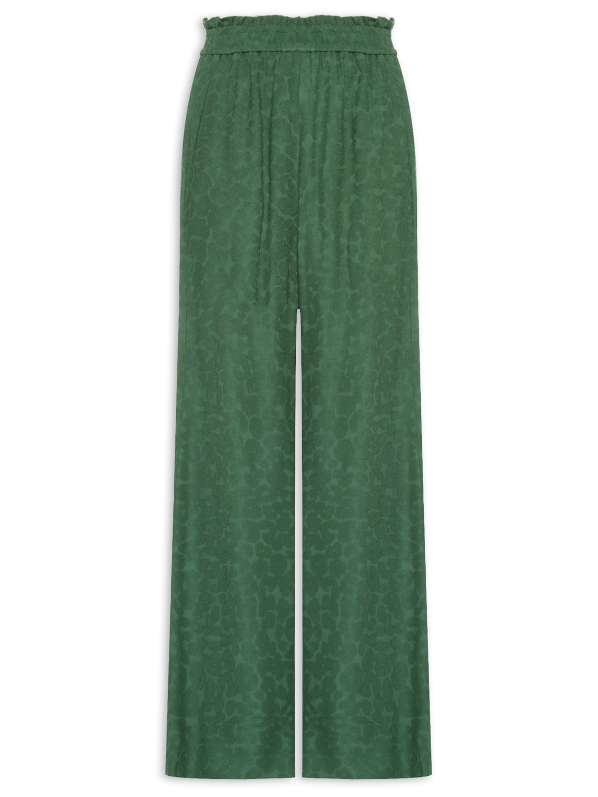 Calça Feminina Ampla Jacquard Onça Cadis - Verde