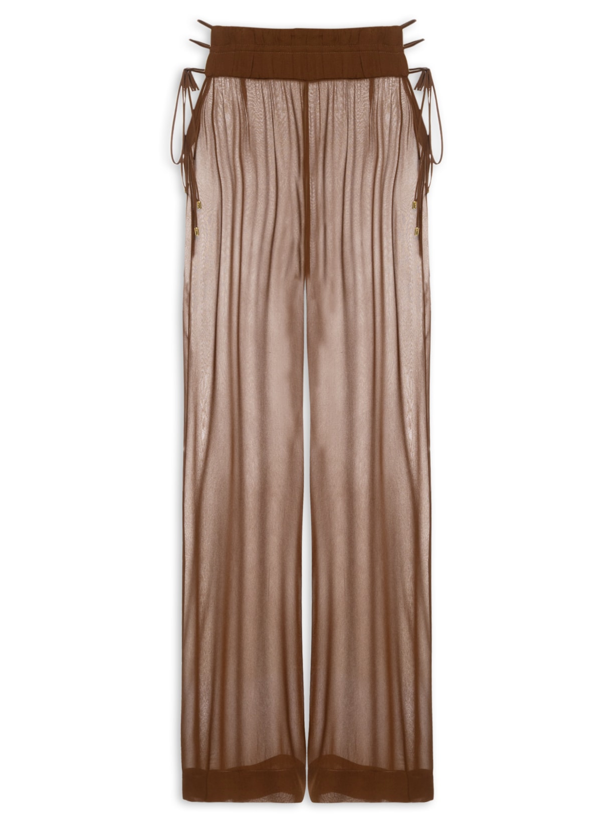 Calça Feminina Ampla Marrom Resort - Marrom