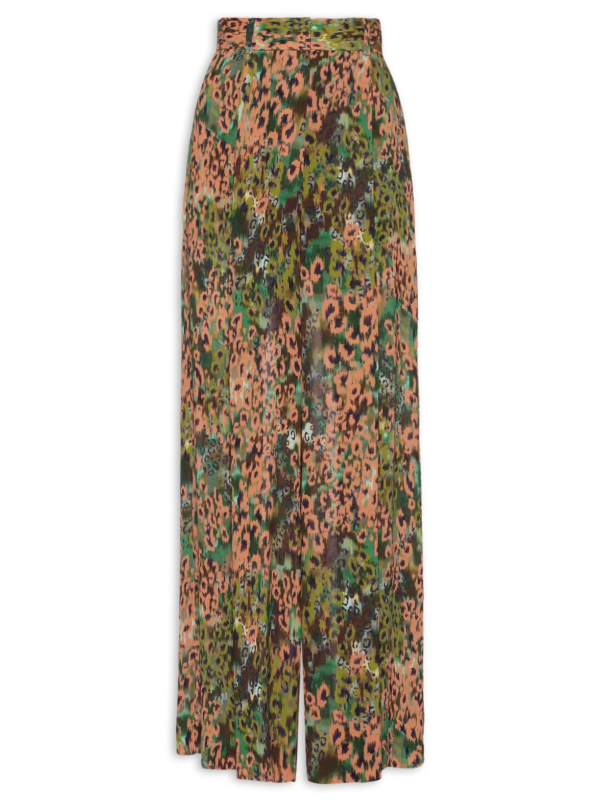 Calça Feminina Ampla Onça Camuflada - Verde