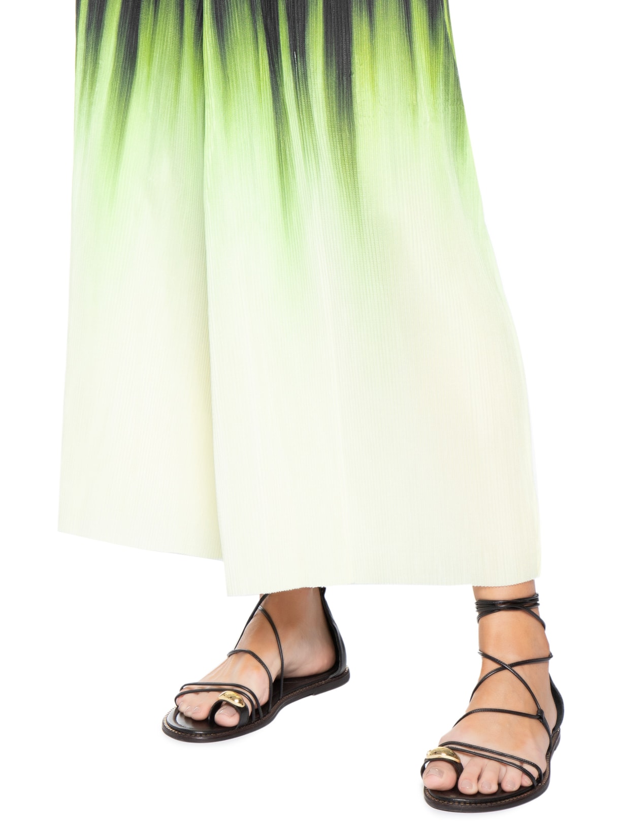 Calça Feminina Ampla Plisse Blurred Neon Preto Osklen