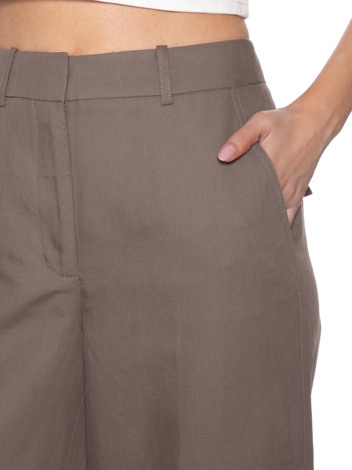 Calça Feminina Ampla Renata Marrom Le Lis