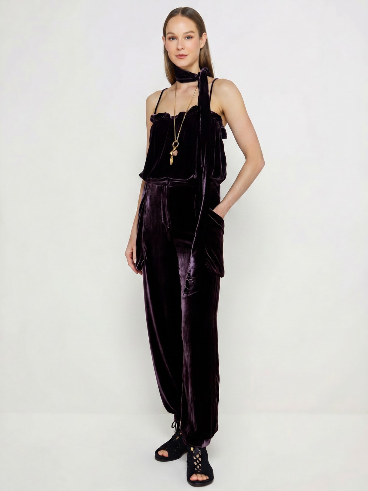 Calça Feminina Annabel´s Velvet I26 Roxo Mixed