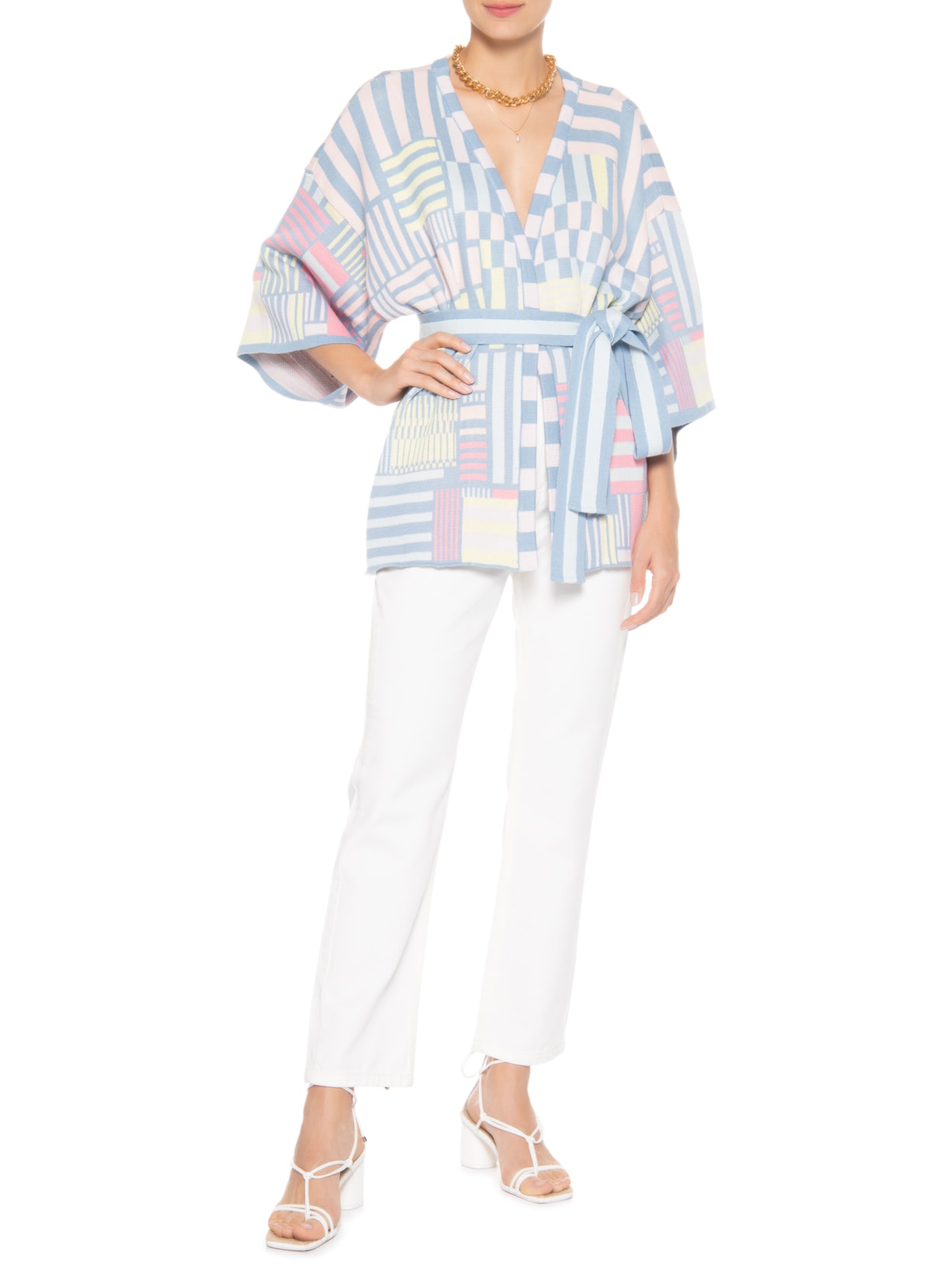 Calça Feminina Aoyama Off White Carol Bassi