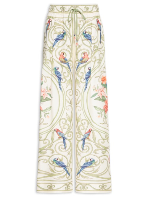 Calça Feminina Arabesco Tropical - Off White