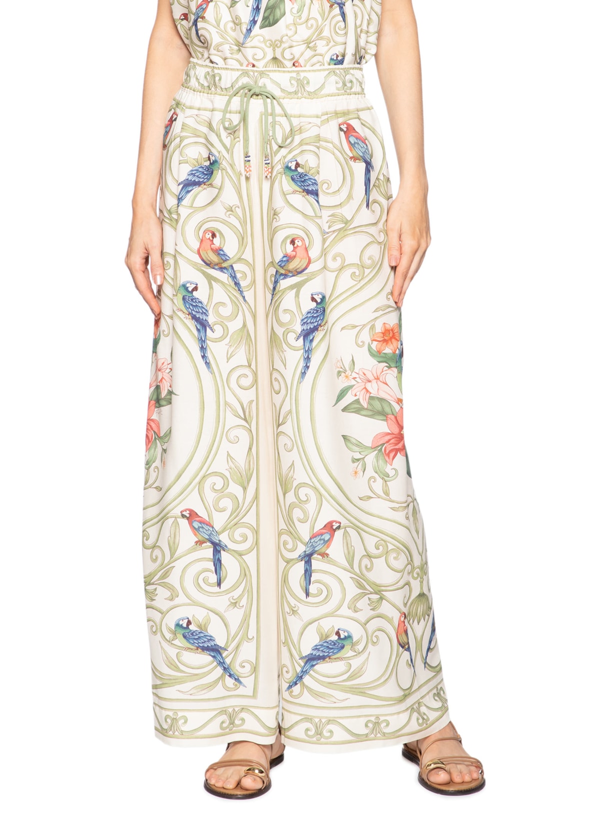 Calça Feminina Arabesco Tropical Off White Farm