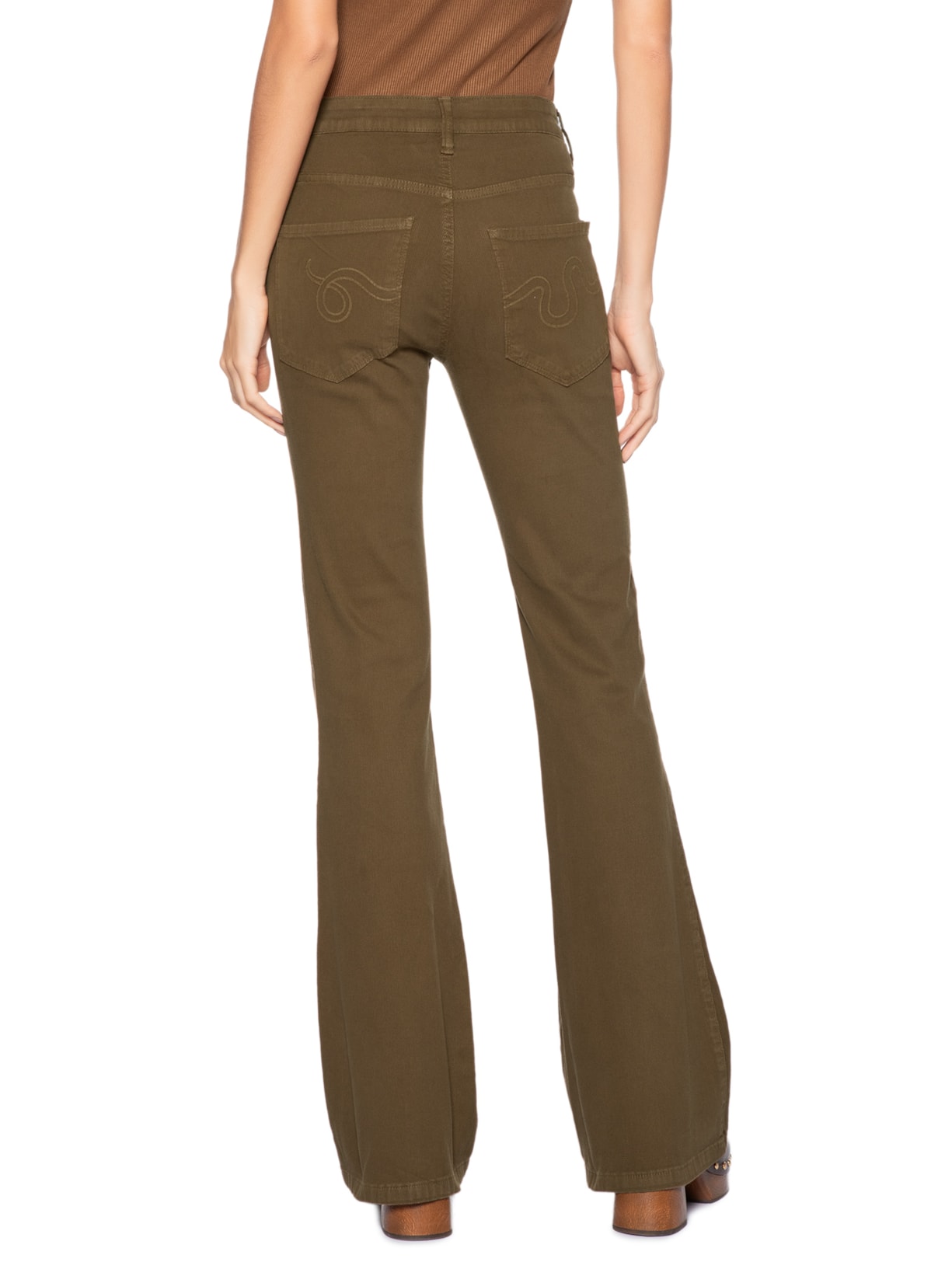 Calça Feminina Aubrey Cotelê Avelã Marrom Bo.bô