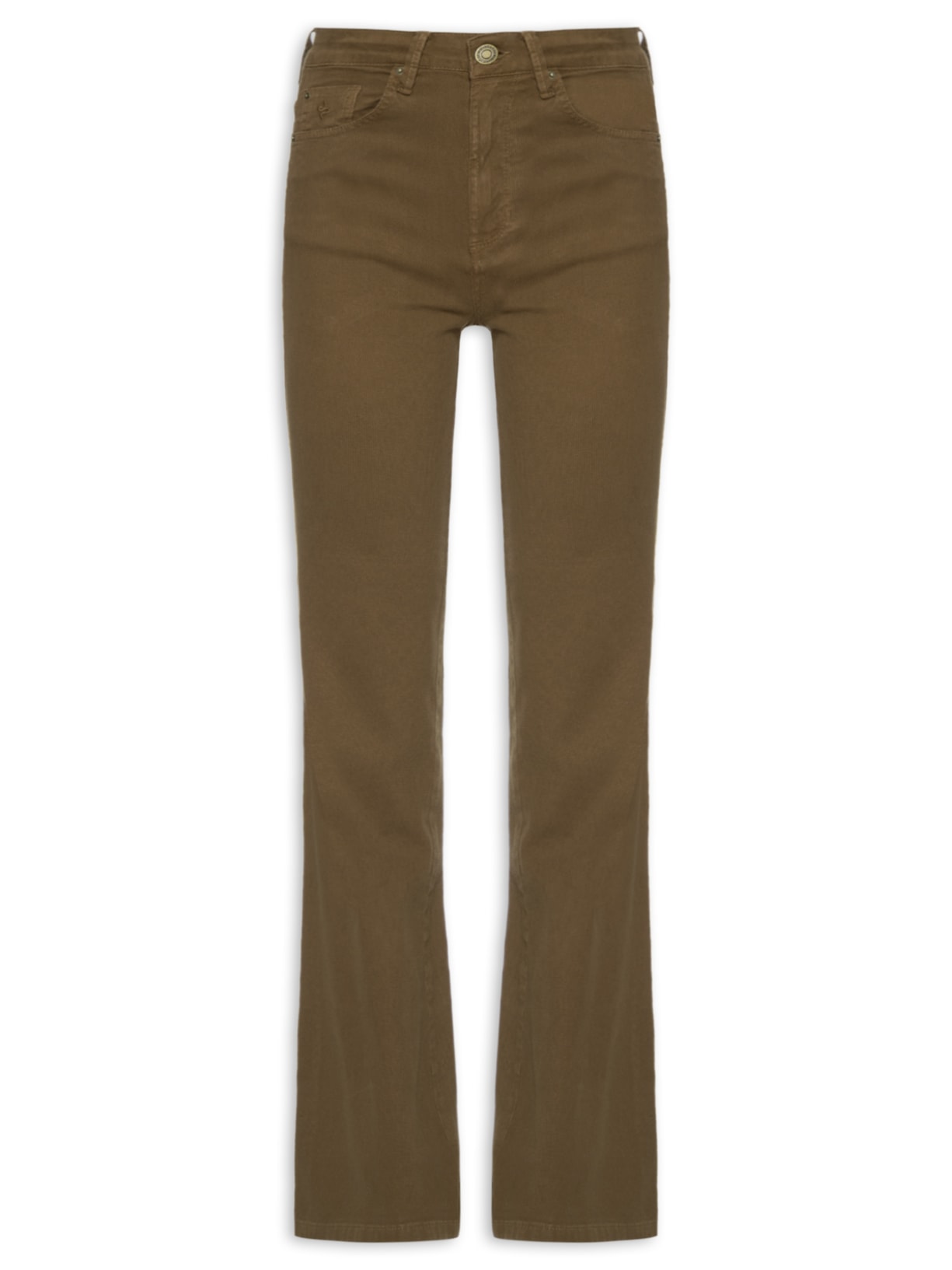 Calça Feminina Aubrey Cotelê Avelã - Marrom