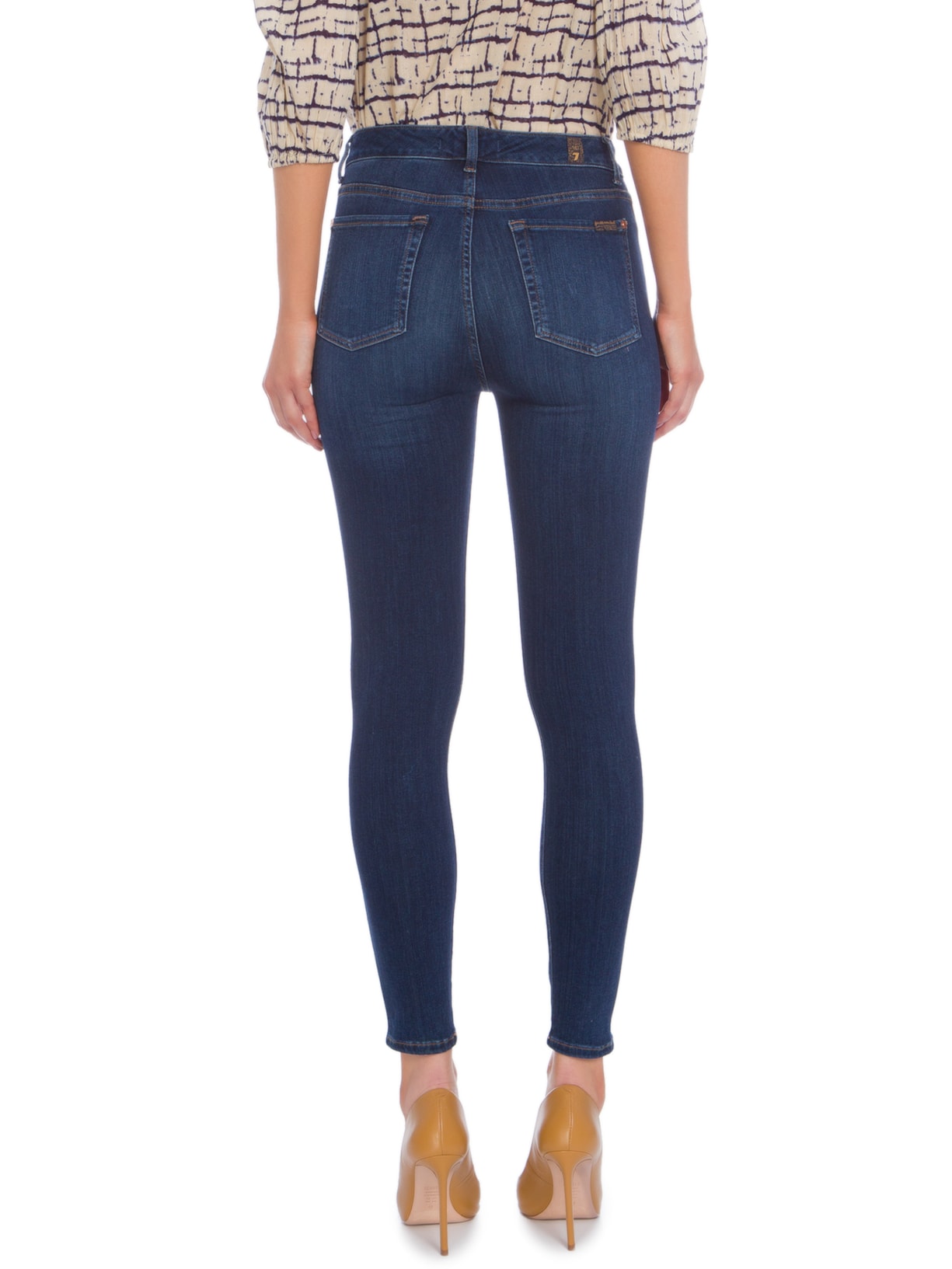 Calça Feminina Aubrey Slim Illusion Luxe Starlight Azul 7 For All Mankind