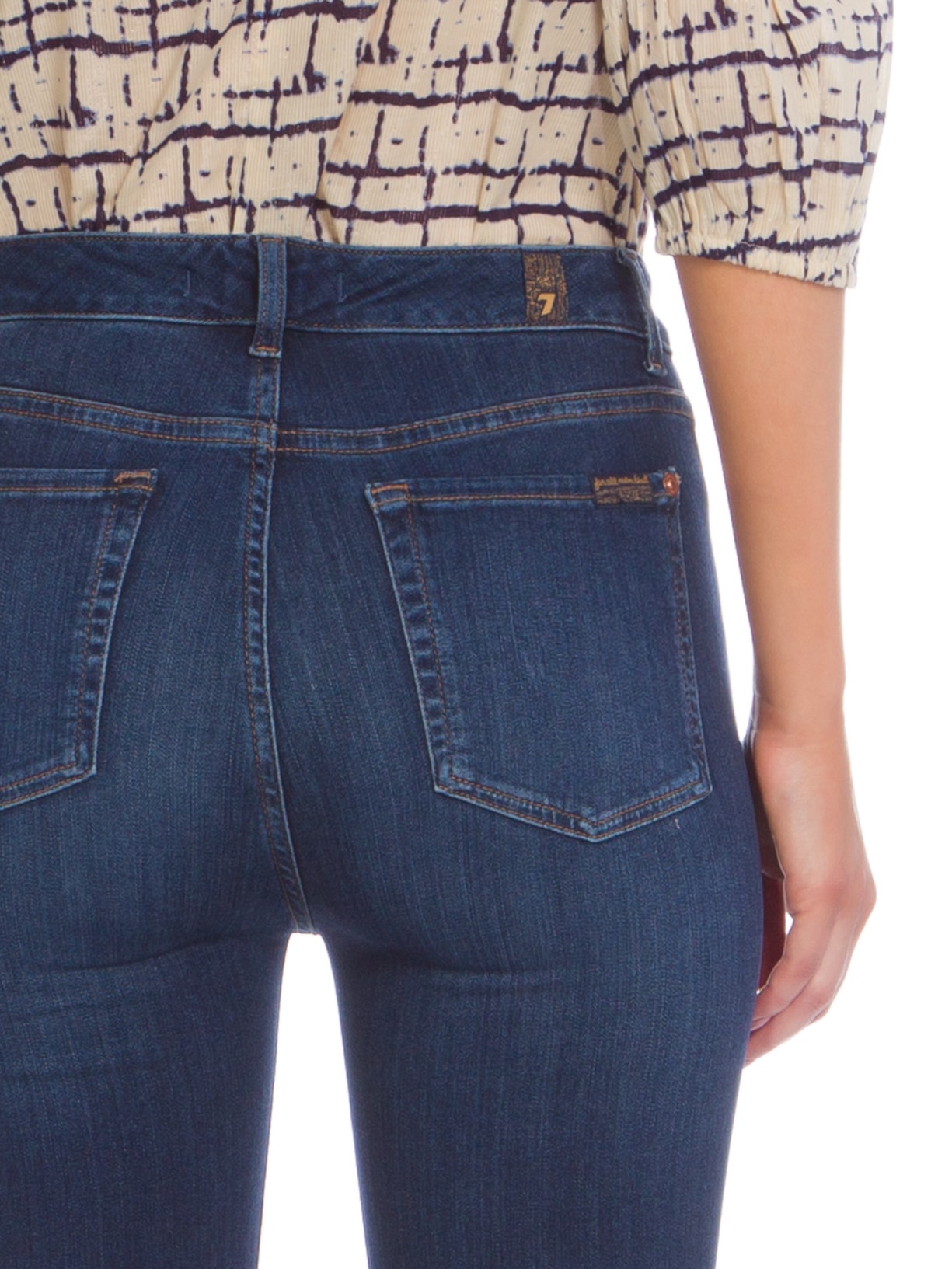 Calça Feminina Aubrey Slim Illusion Luxe Starlight Azul 7 For All Mankind