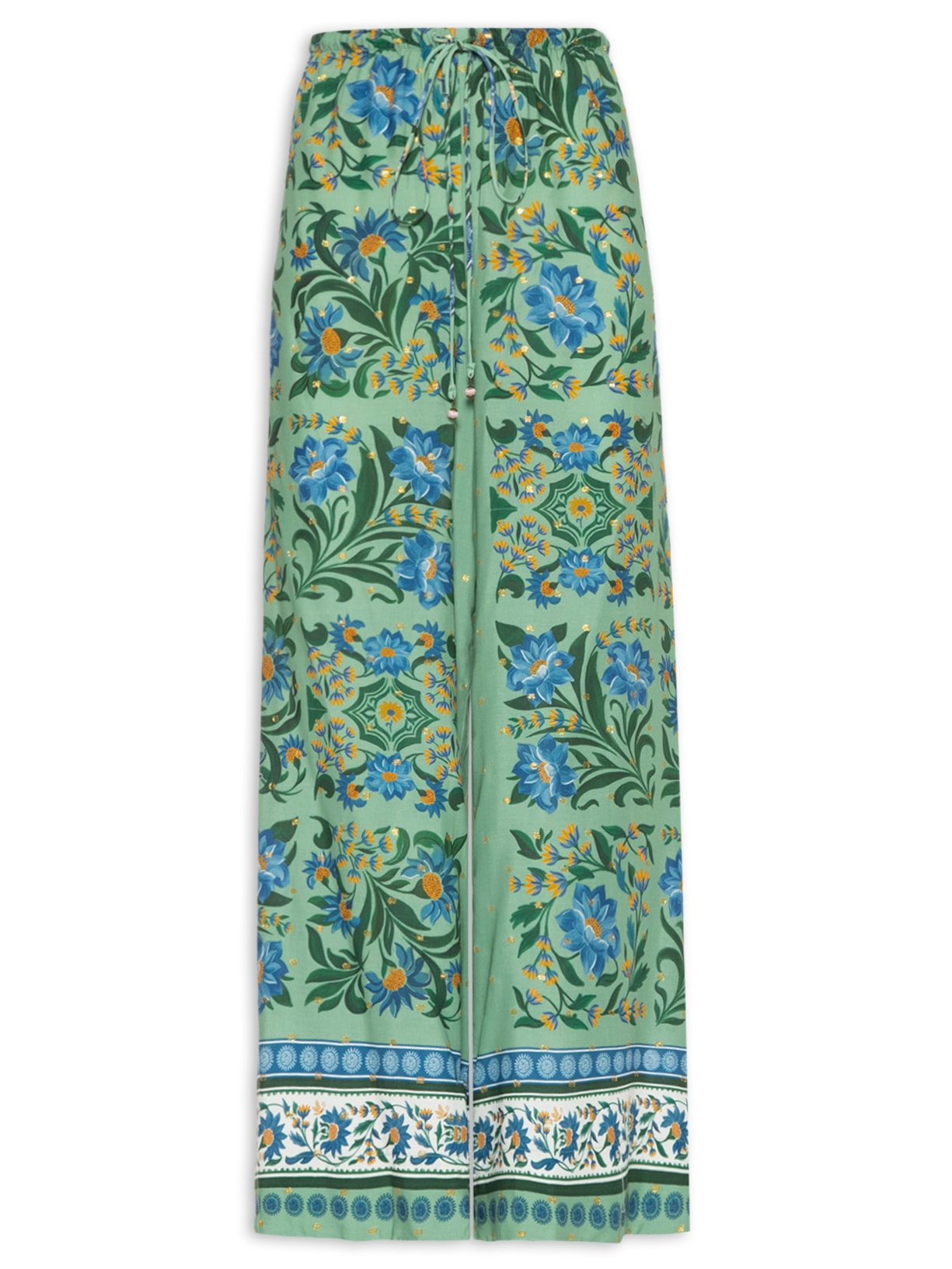 Calça Feminina Azulejo Florido Verde Farm