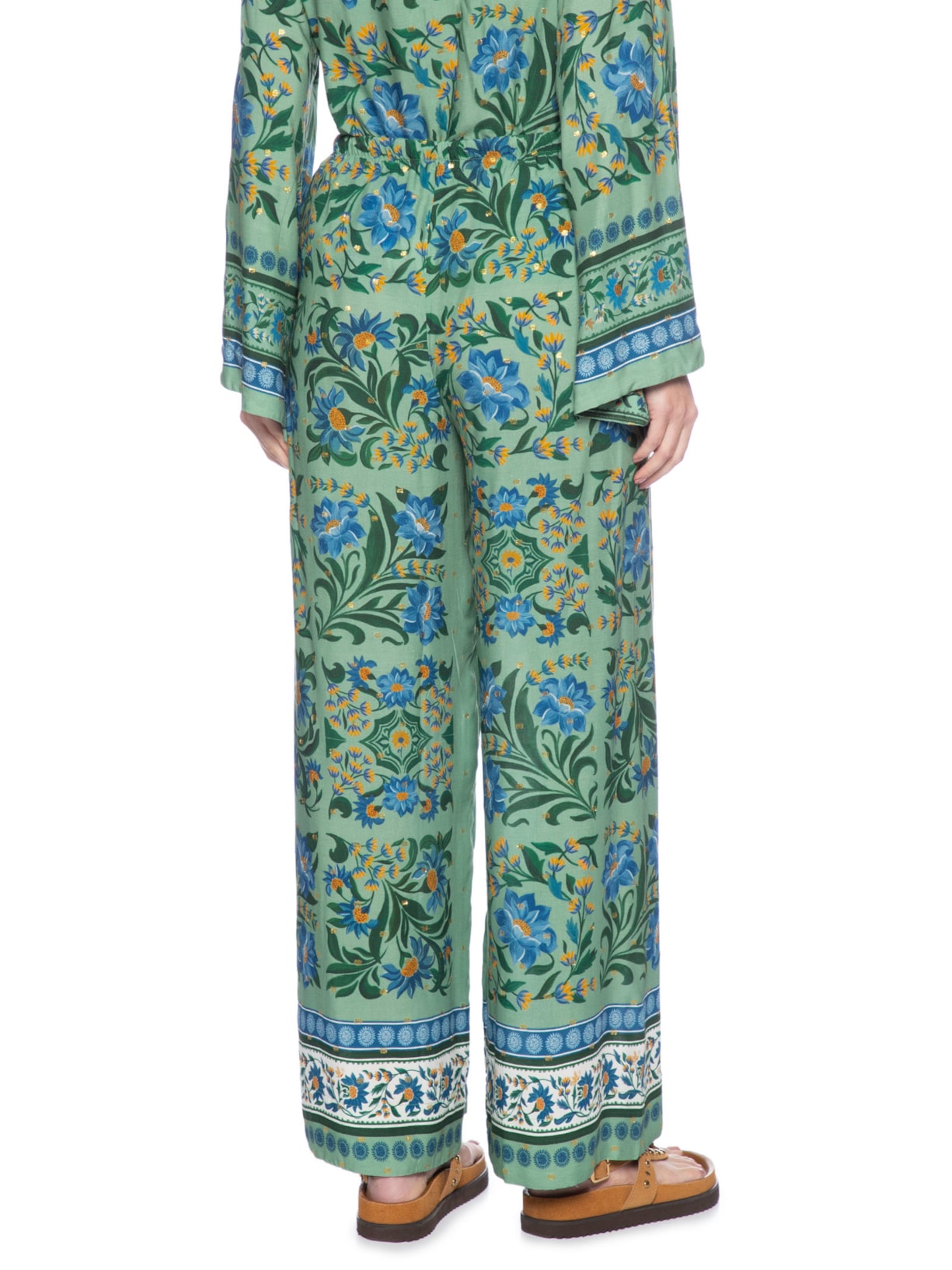 Calça Feminina Azulejo Florido Verde Farm