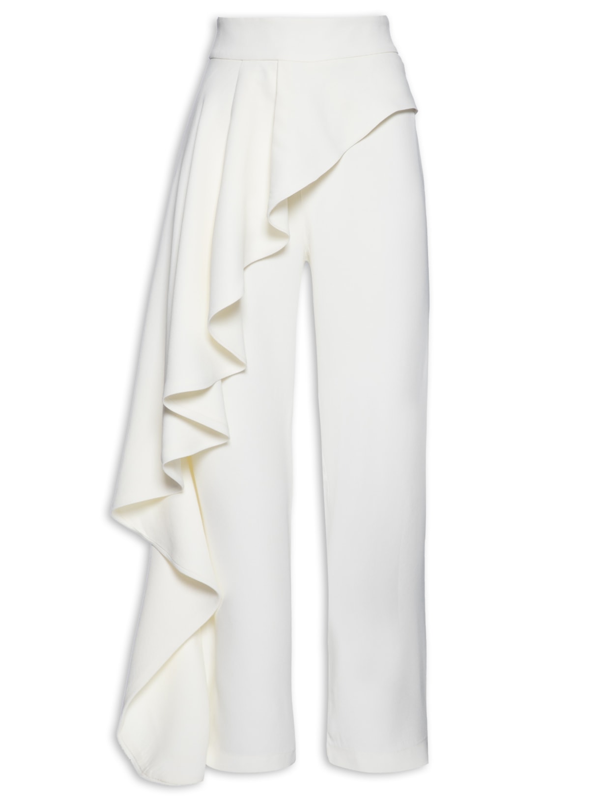 Calça Feminina Babado - Off White