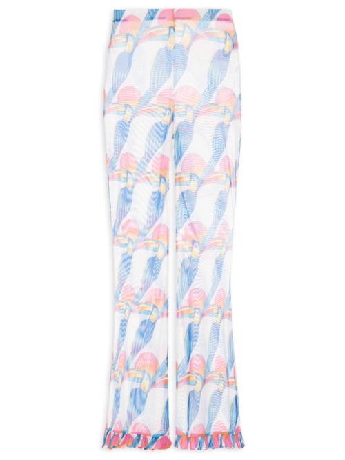 Calça Feminina Babados Tule Tucanitas - Branco