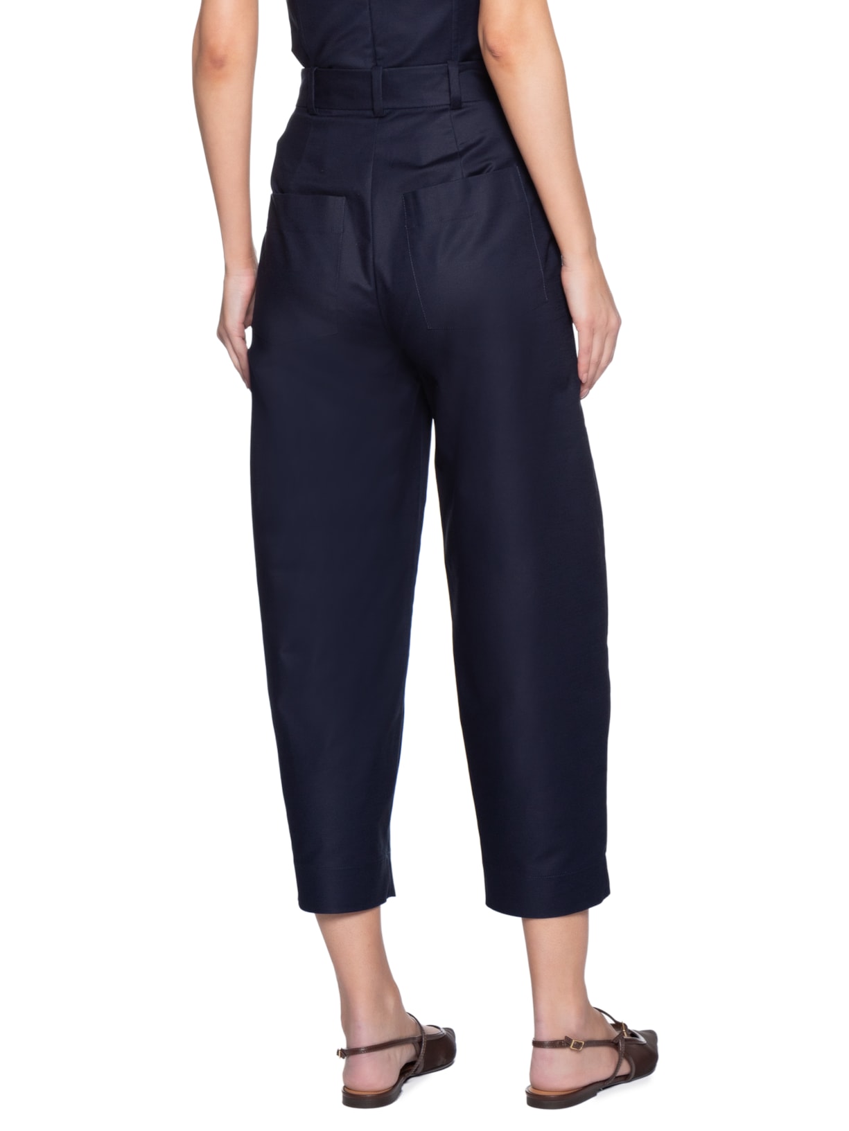 Calça Feminina Baggy Bolso Faca Azul Andrea Marques