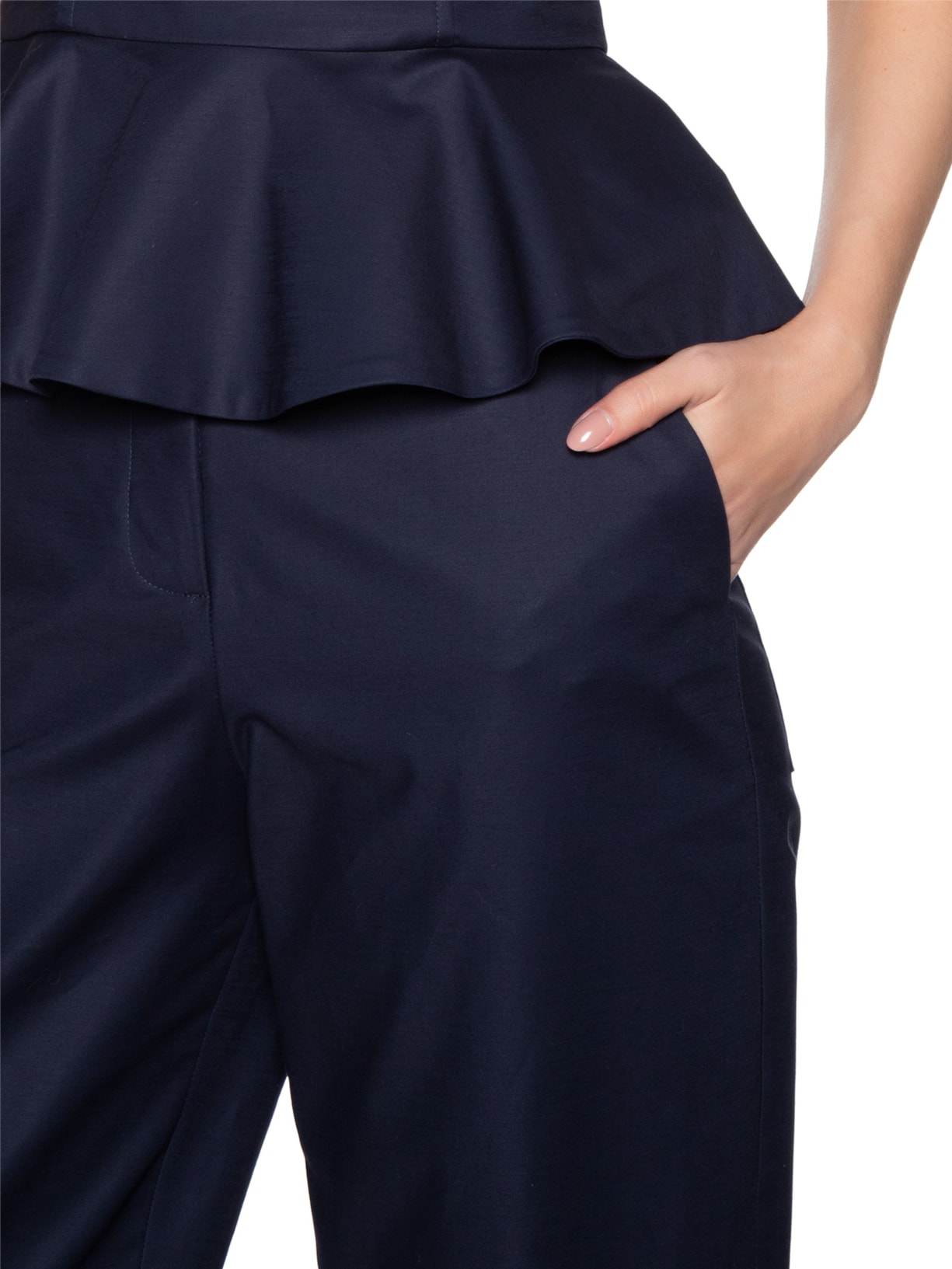 Calça Feminina Baggy Bolso Faca Azul Andrea Marques