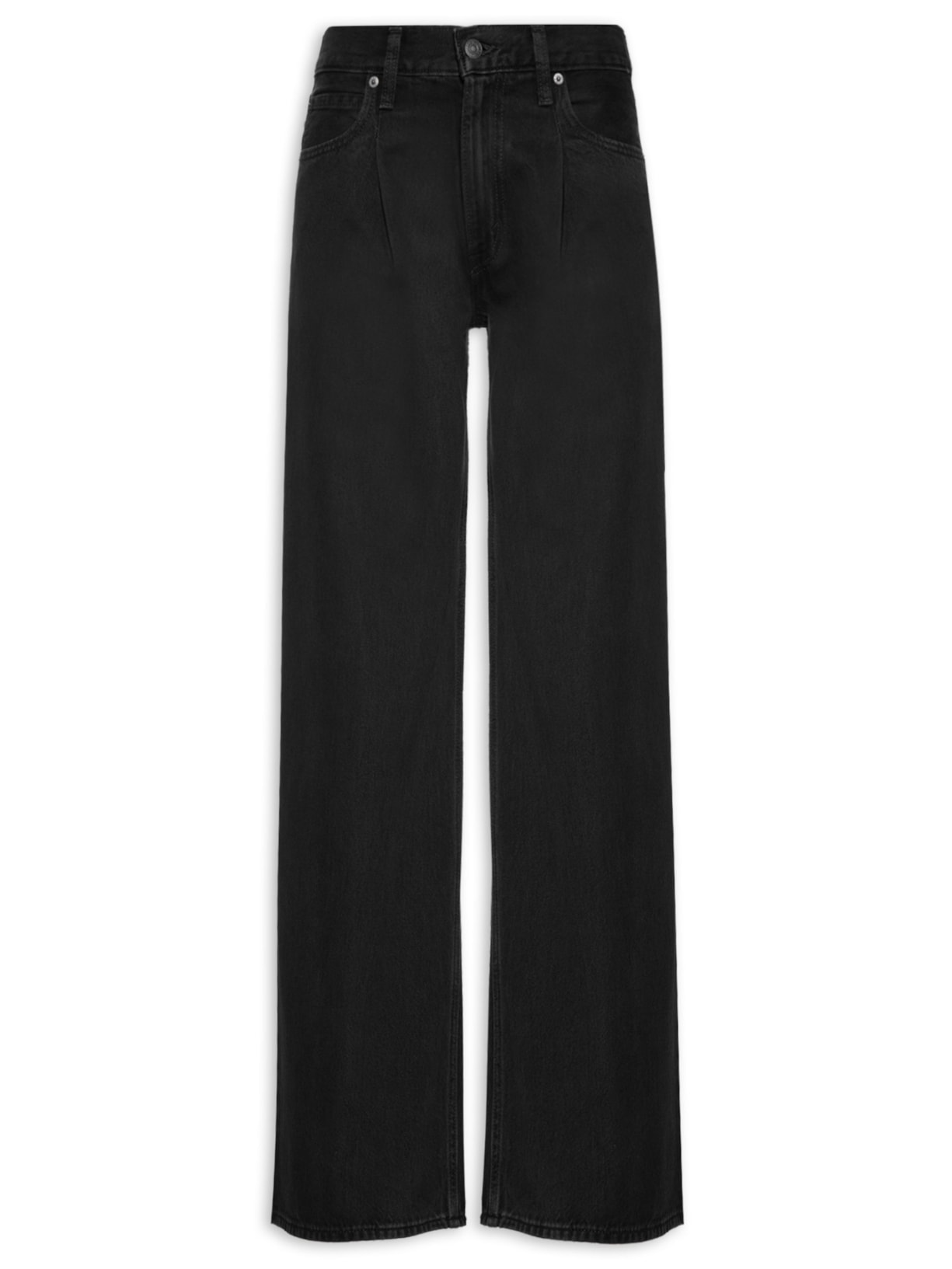 Calça Feminina Baggy Dad Wide Leg - Preto