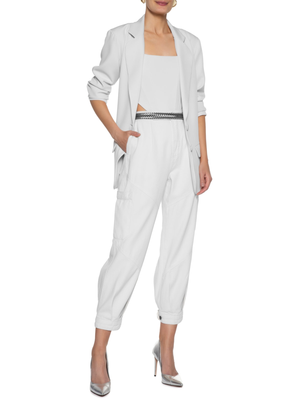 Calça Feminina Baggy Natalie Off White Niini