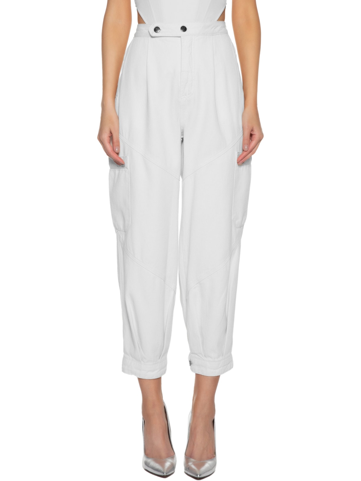 Calça Feminina Baggy Natalie Off White Niini