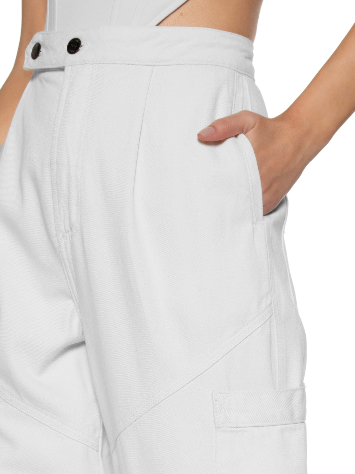 Calça Feminina Baggy Natalie Off White Niini