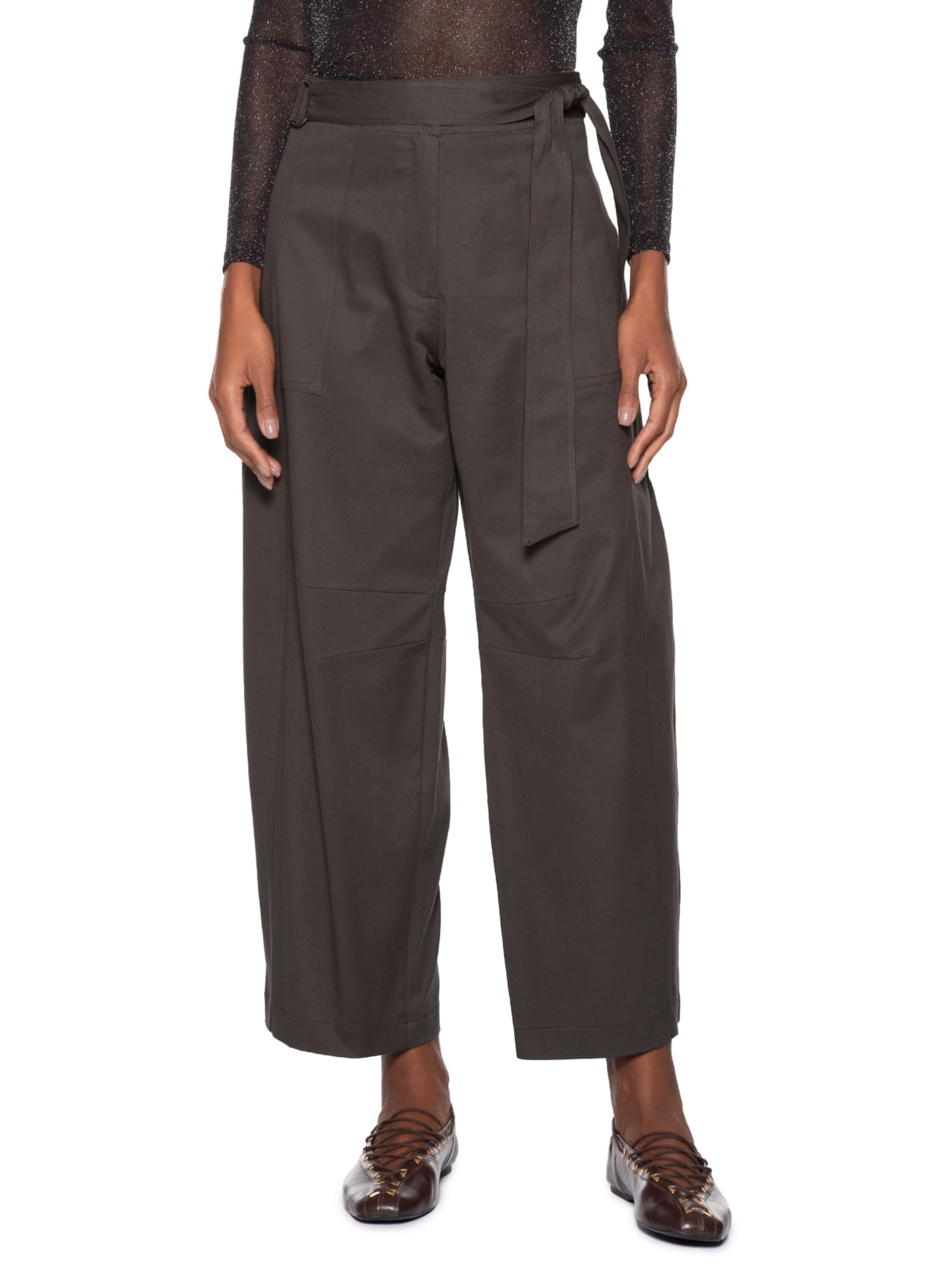 Calça Feminina Ballon Amarração Marrom Animale Jeans