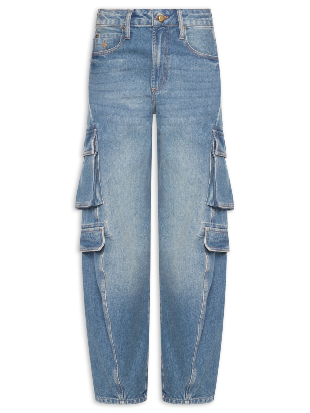 Calça Feminina Ballon Cargo Azul Bo.bô