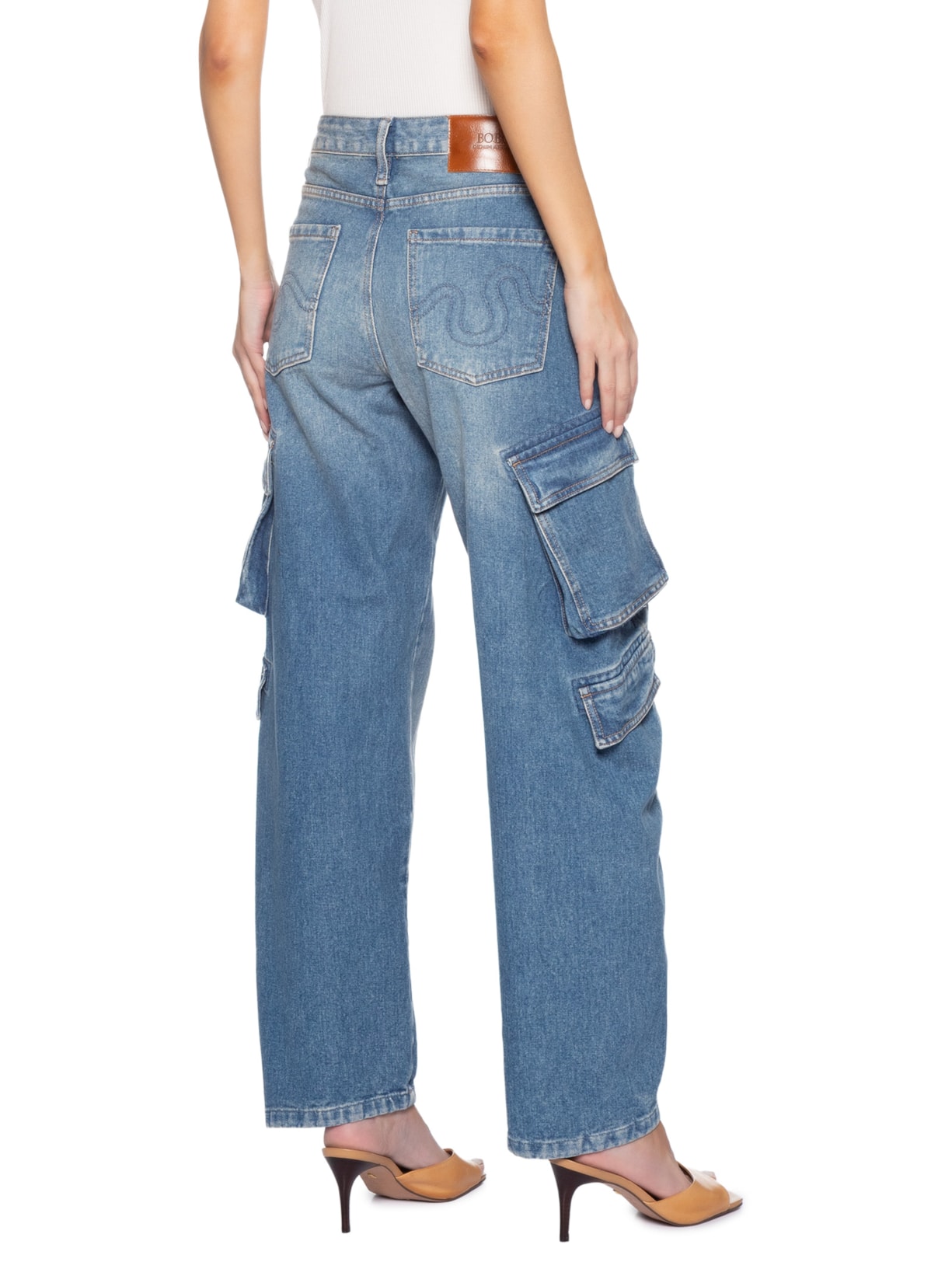 Calça Feminina Ballon Cargo Azul Bo.bô