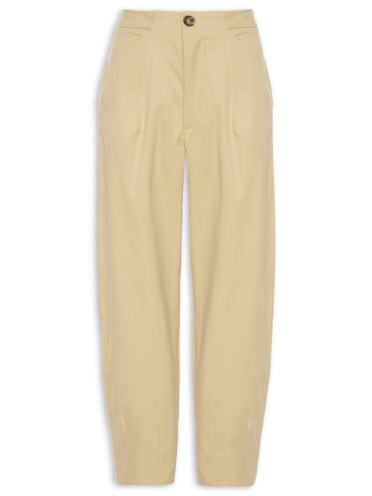 Calça Feminina Ballon Cintura Média Bege Bo