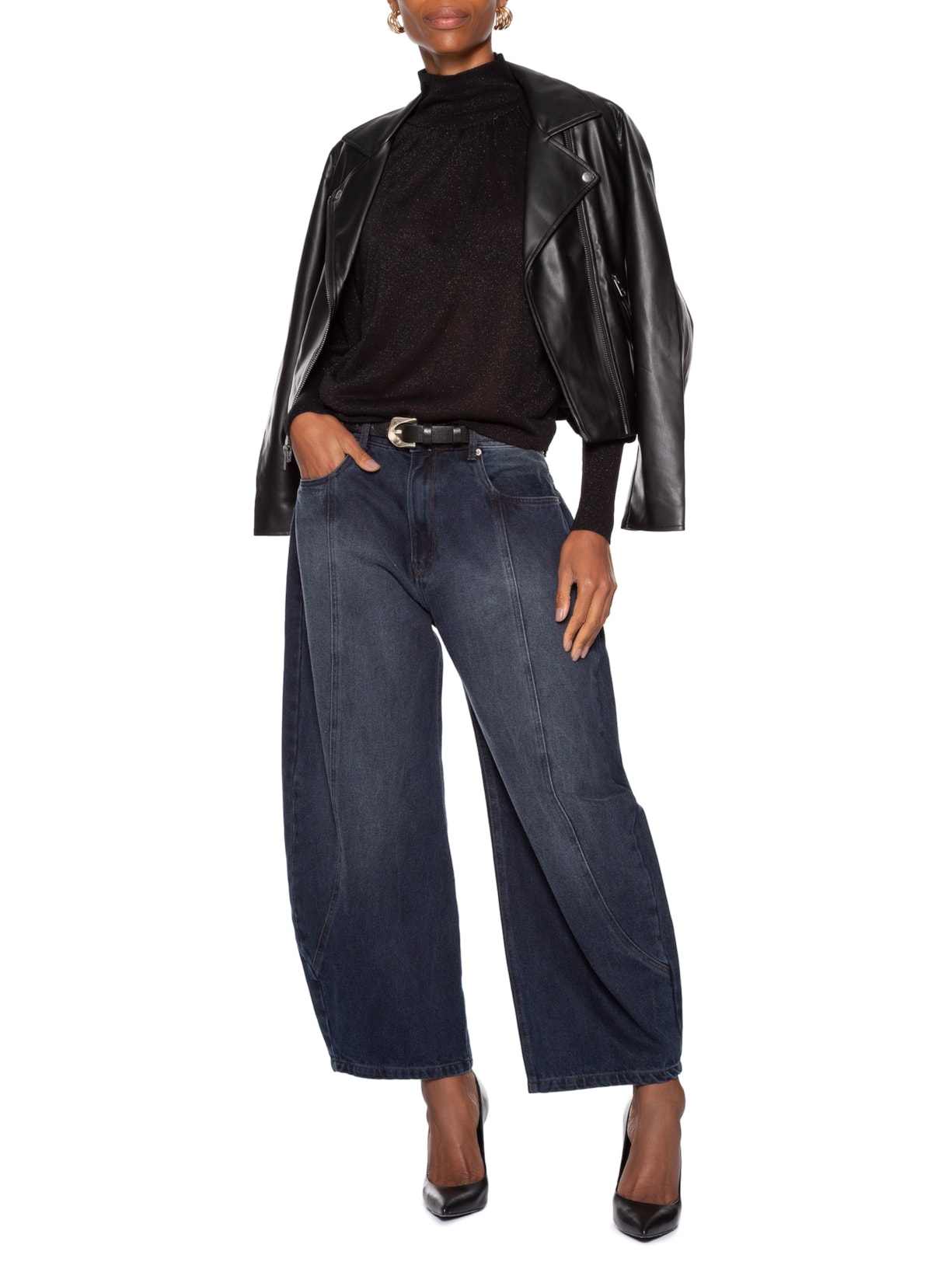 Calça Feminina Ballon Dark Blue Azul Animale Jeans