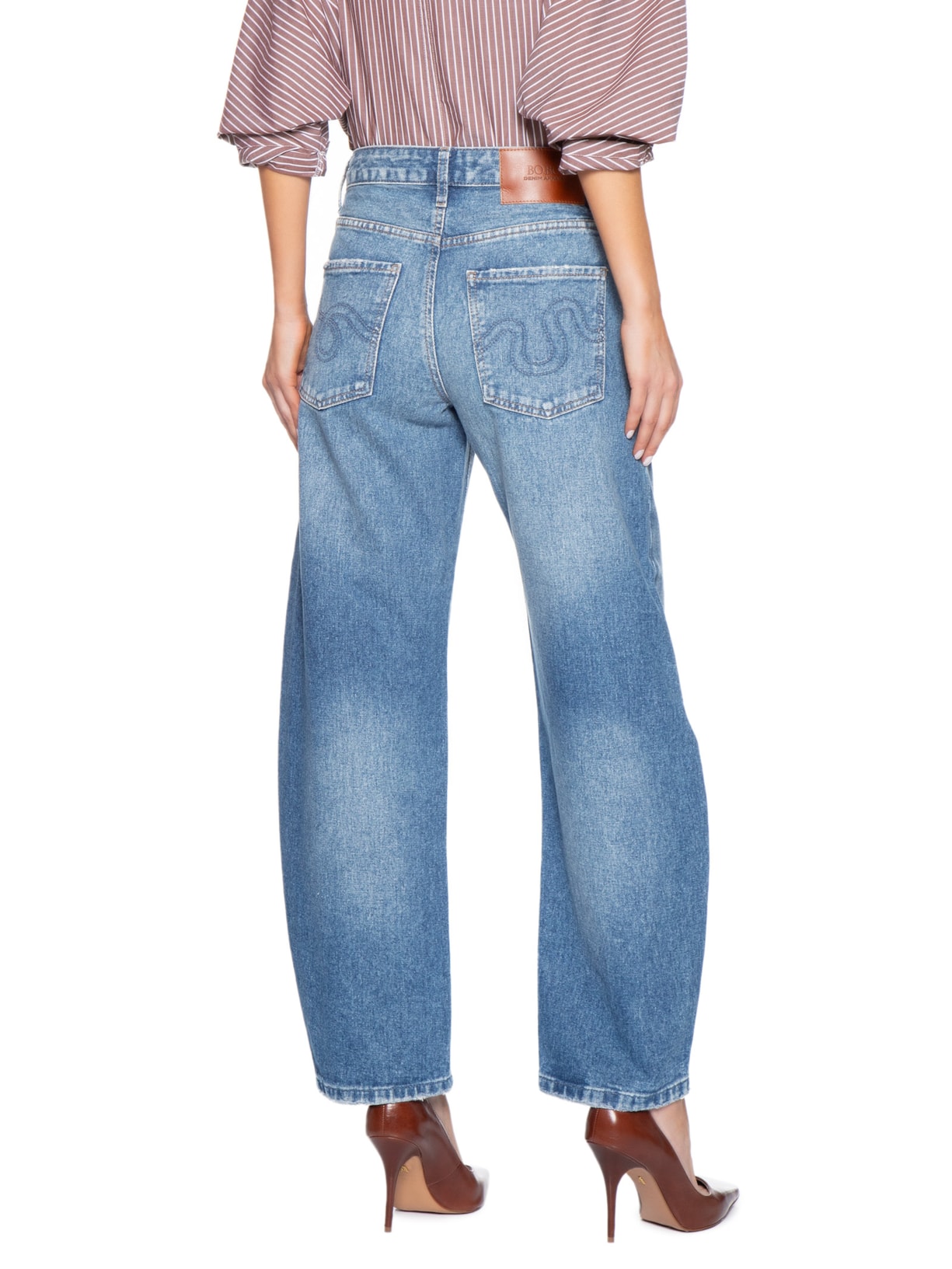 Calça Feminina Ballon Dirty Denim Azul Bo.bô