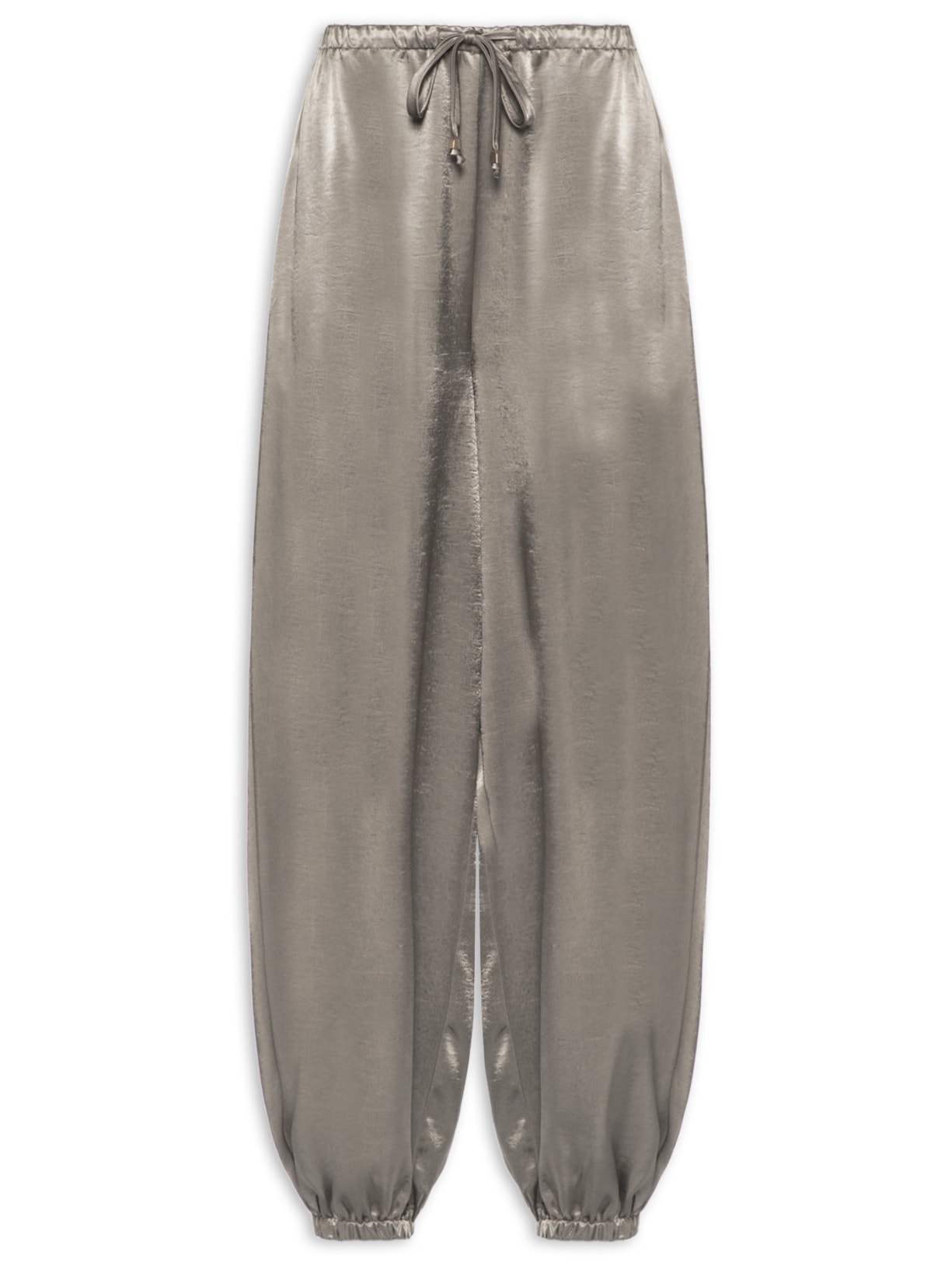 Calça Feminina Balloon Acetinada Cinza Market 33