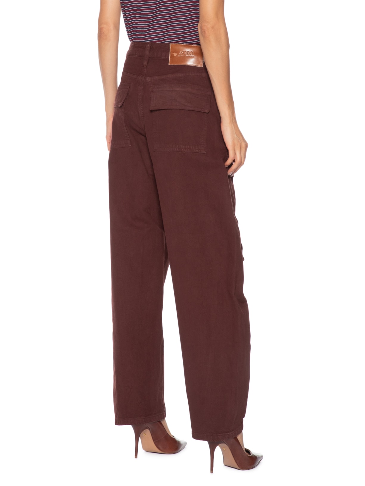 Calça Feminina Balloon Cargo Porto Marrom Bo.bô