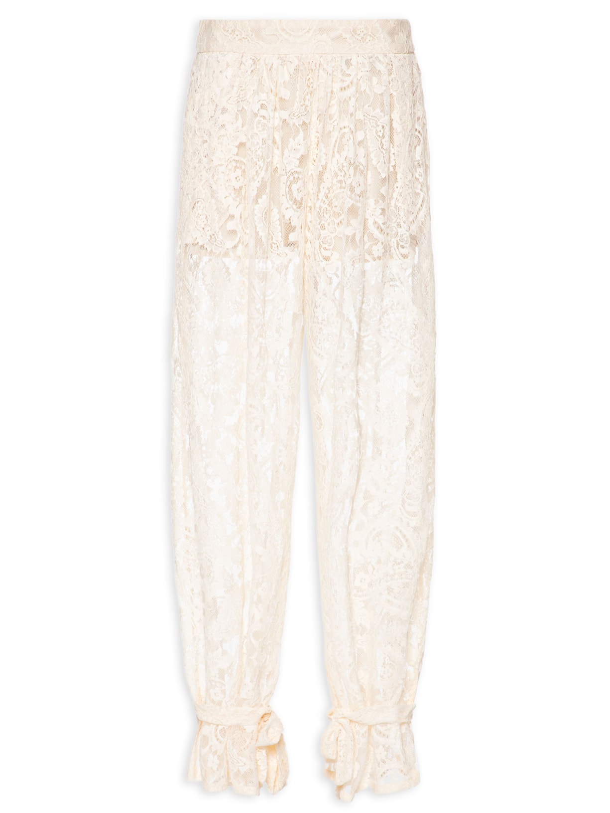 Calça Feminina Balloon Em Renda Off White '2Essential