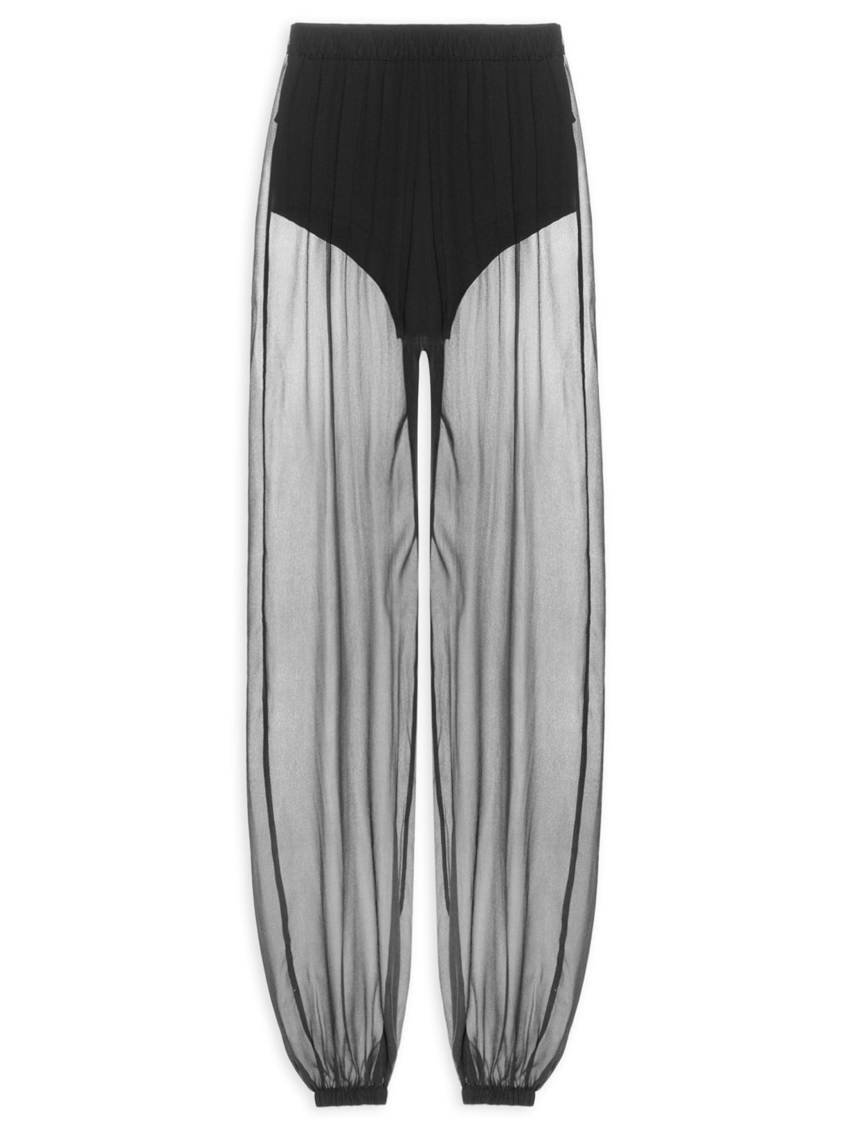 Calça Feminina Balloon Em Seda Pura - Preto