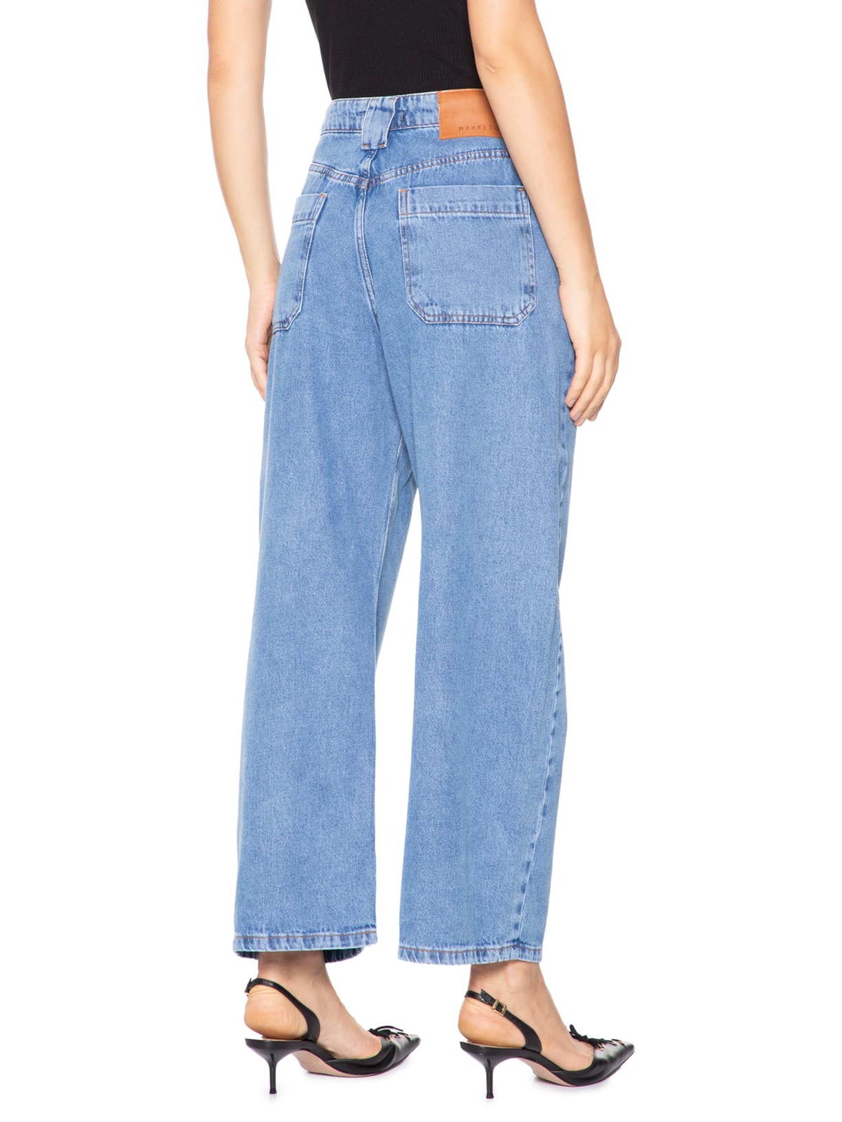 Calça Feminina Balloon Jeans Azul Market 33