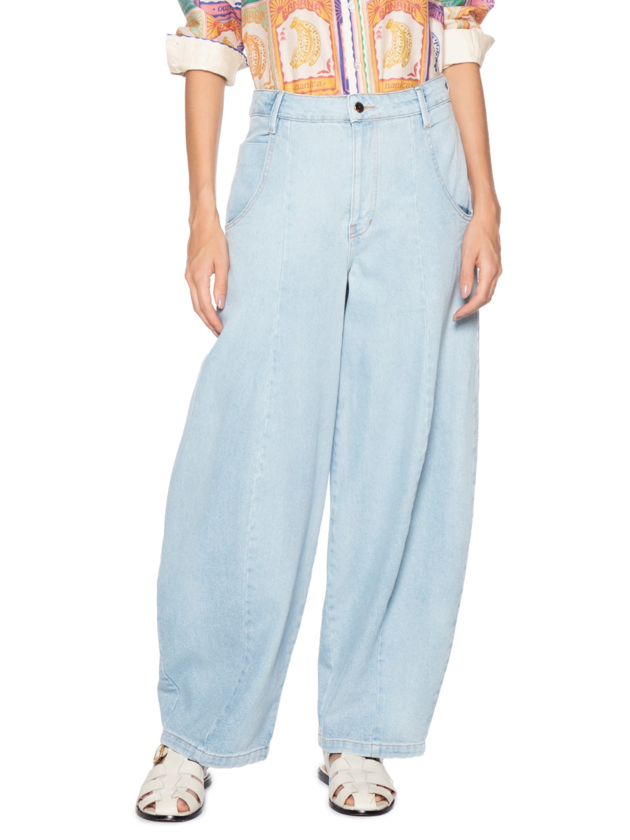 Calça Feminina Balloon Jeans Azul Farm