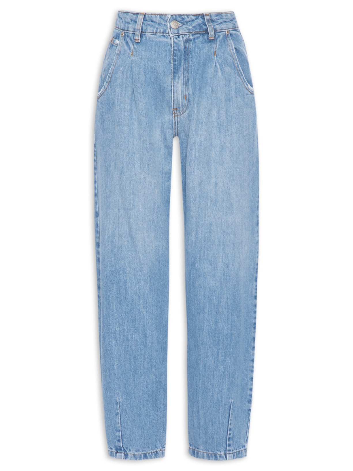 Calça Feminina Balloon Jeans Médio - Azul